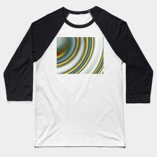 Geometric Art Circles Spirals in Pearl White Gold and Bluish Grey Baseball T-Shirt